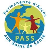 Logo PASS Auvergne-Rhône-Alpes : un globe terrestre au centre duquel un homme, une femme et un enfant se tiennent la main