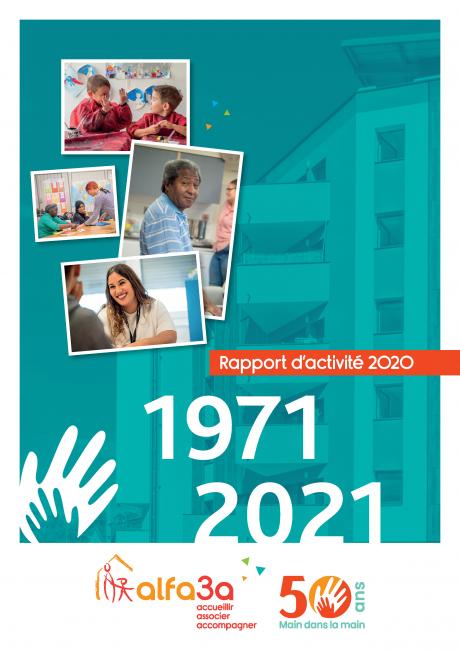 Rapport d'activité Alfa3a 2020 Couverture du rapport d'activité institutionnel 2019